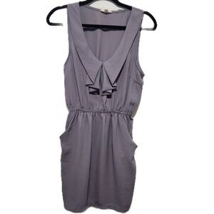 Women's Size Medium Silence + Noise Midi Ruffle Dress Purple